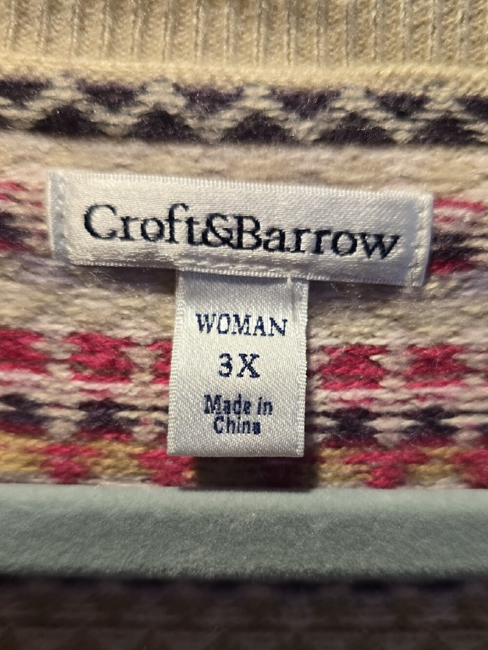 croft & barrow Cream Multicolor Fair Isle Button-Front Cardigan - Picture 2 of 11